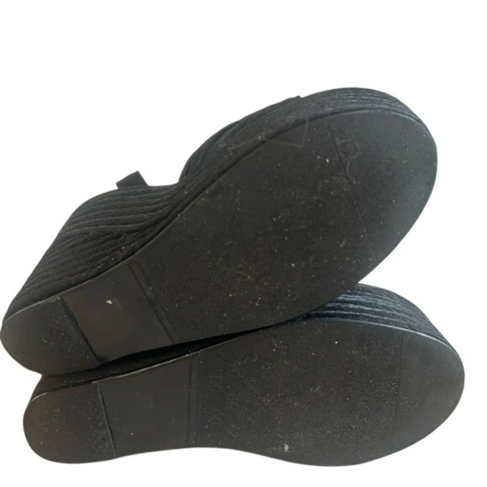 Lilas Black Wedge Platform Sandals Womens Size‎ 5